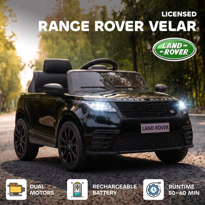 AIYAPLAY Range Rover Velar Licensed 12V Electric Car for Kids with Remote, 4-Wheel Suspension, Slow Start for 2-4 Years, Black