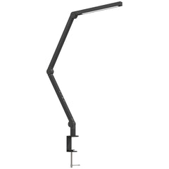 HOMCOM LED Desk Lamp, Dimmable Desk Light with Swing Arm and Clamp, Adjustable Eye-Caring Table Lamp with 2 Colour Modes & 5 Brightness Levels for Study, Drawing, Office, Architect, Task, Black