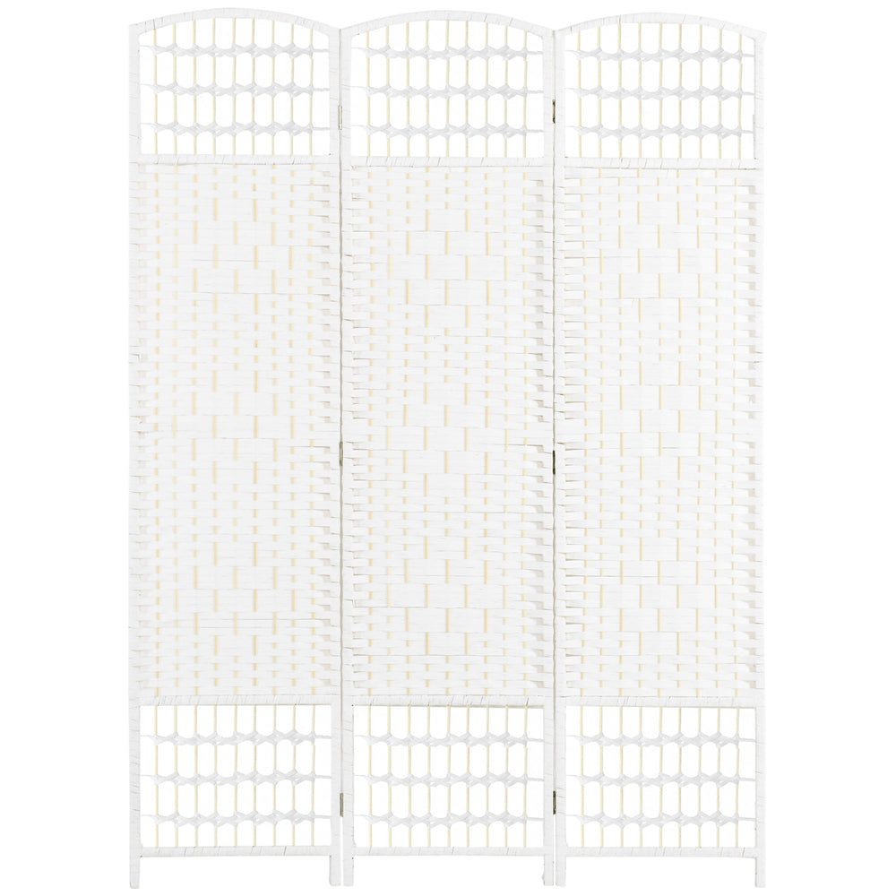 HOMCOM 3 Panel Folding Room Divider, Privacy Screen, Paravent Partition Separator for Living Room, Bedroom, White