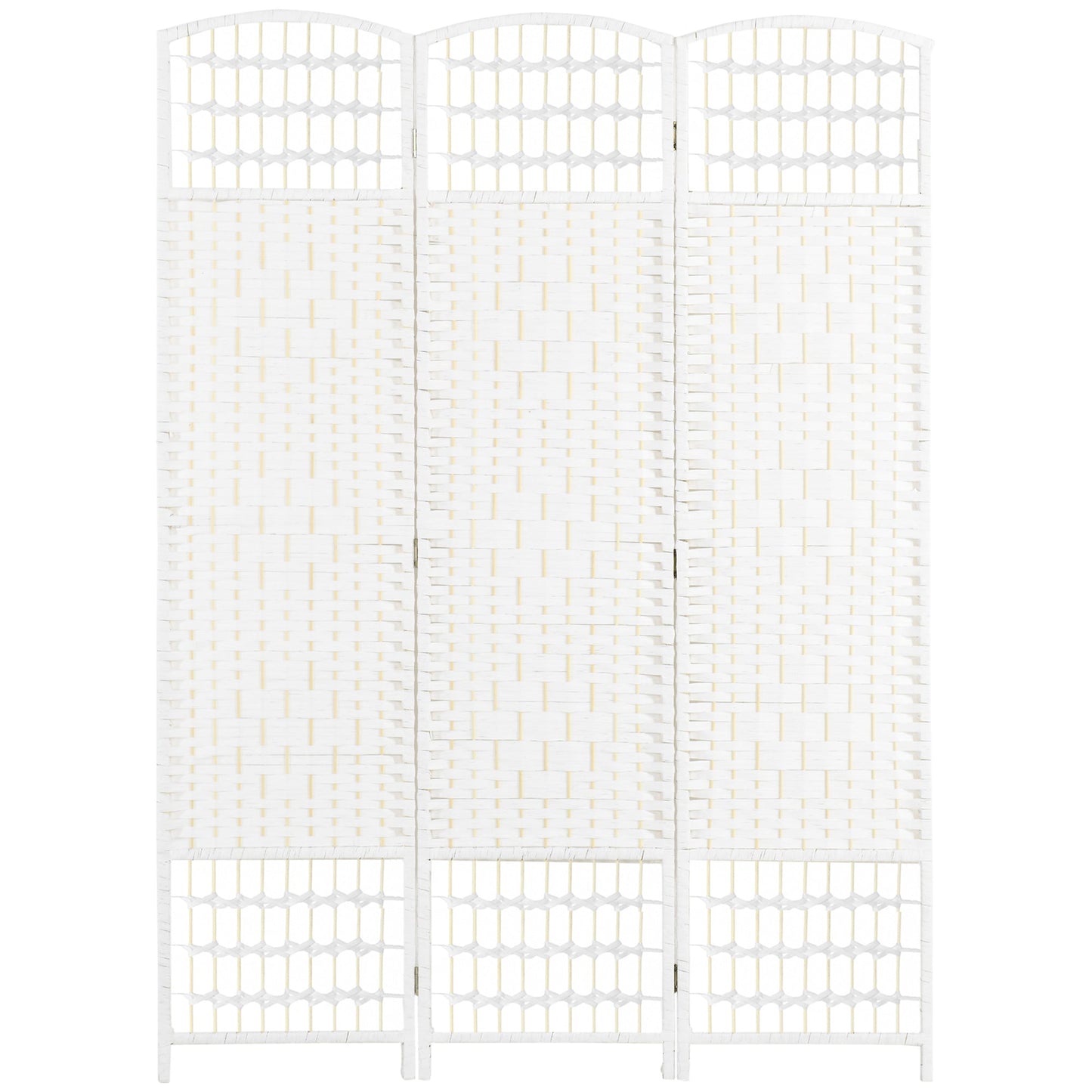 HOMCOM 3 Panel Folding Room Divider, Privacy Screen, Paravent Partition Separator for Living Room, Bedroom, White