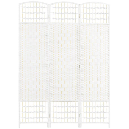 HOMCOM 3 Panel Folding Room Divider, Privacy Screen, Paravent Partition Separator for Living Room, Bedroom, White