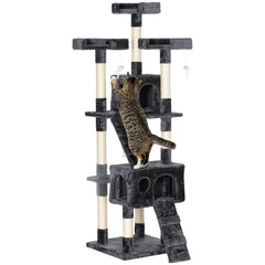 PawHut Cat Tree Scratching House, Activity Play Centre