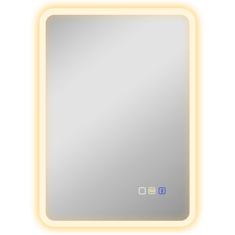 HOMCOM 70 x 50cm LED Bathroom Mirror, with Bluetooth - Silver Tone