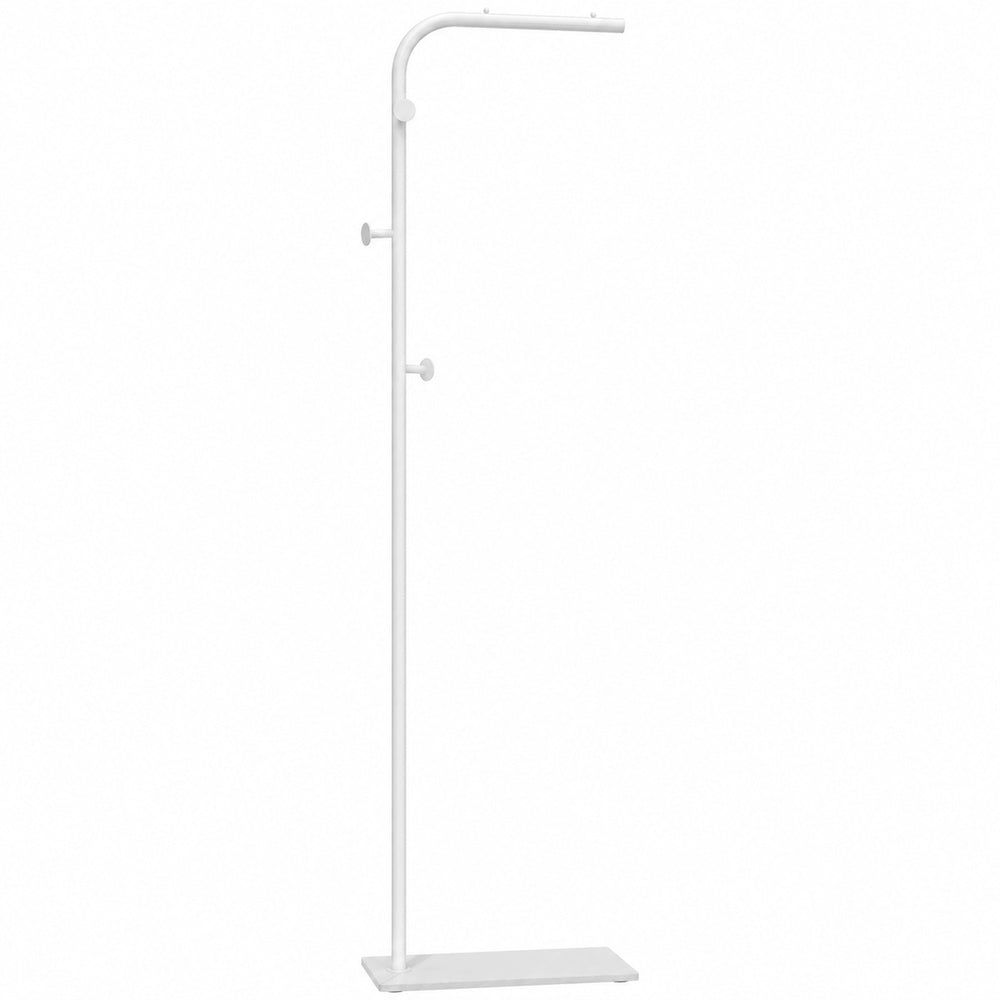 HOMCOM Clothing Rack with 3 Side Hooks, Garment Rack with Marble Base, 45 x 25 x 169 cm, for Bedroom, Bathroom, White