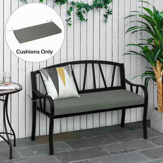 Outsunny Garden Bench Cushion 2 Seater Loveseat Seat Pad for Patio Swing Furniture for Indoor & Outdoor Use, 120 x 50 x 8 cm, Grey