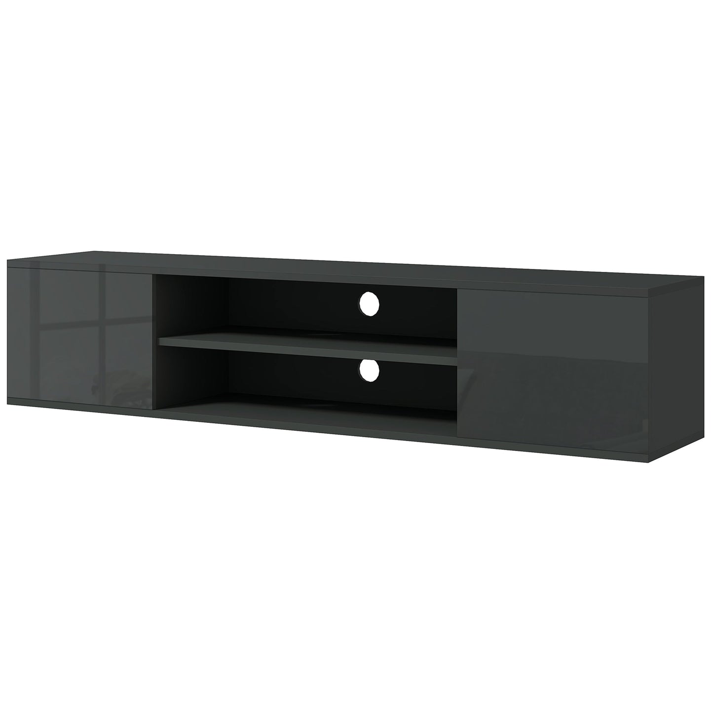 HOMCOM Floating TV Stand Cabinet for TVs up to 60", Wall Mounted TV Unit, Grey