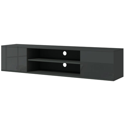 HOMCOM Floating TV Stand Cabinet for TVs up to 60", Wall Mounted TV Unit, Grey