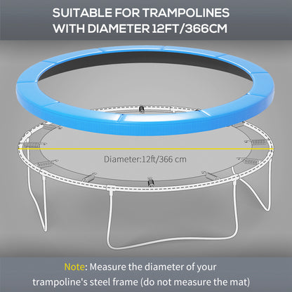 HOMCOM 12ft Trampoline Accessories Safety Pad Î¦366cm Replacement Surround Padding Thick Foam Pads Light Blue