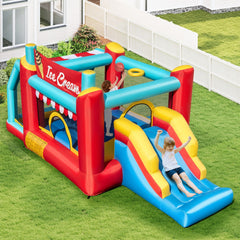 5-in-1 Ice Cream Jumping Castle Inflatable Bounce House with Slide without Blower