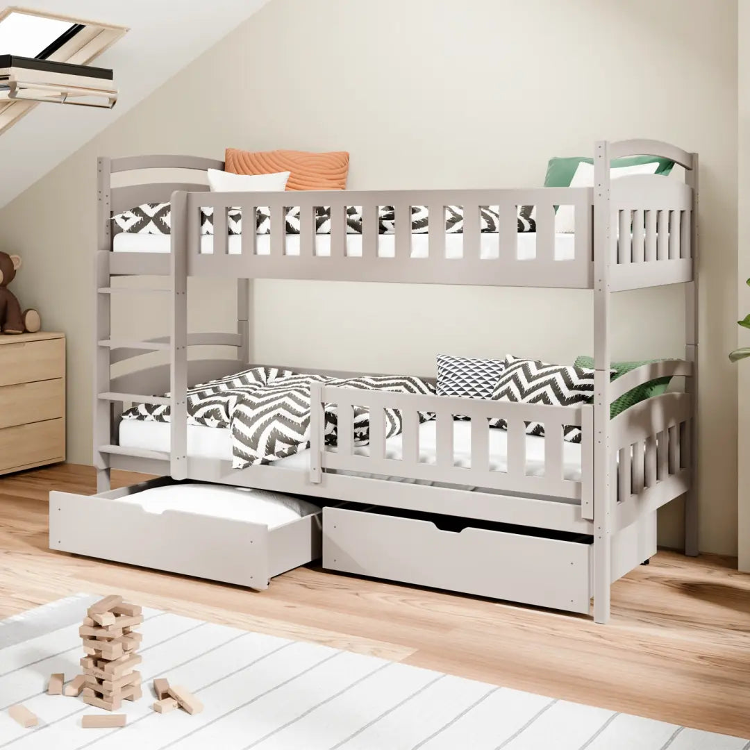 Wooden Bunk Bed Ignas with Storage