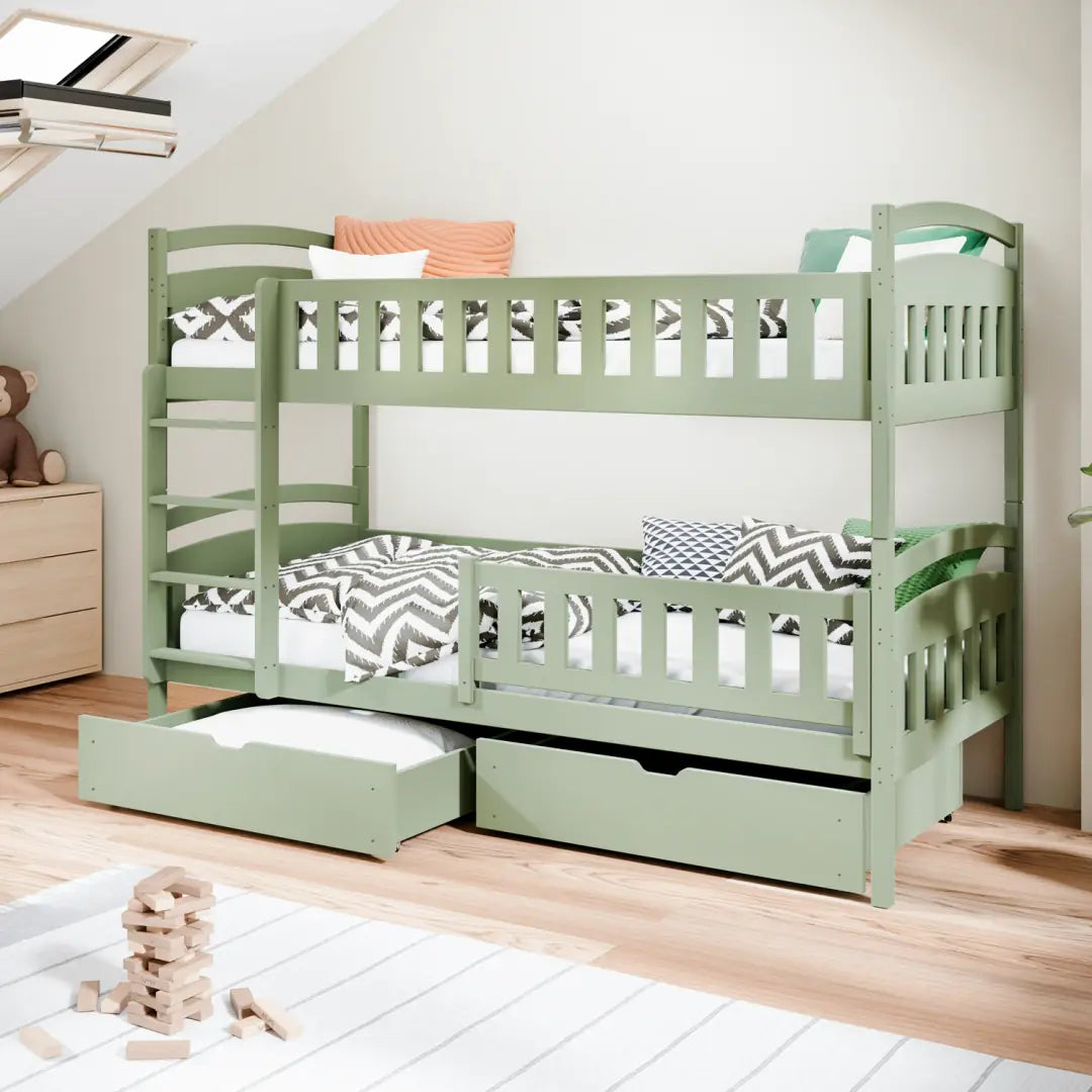 Wooden Bunk Bed Ignas with Storage