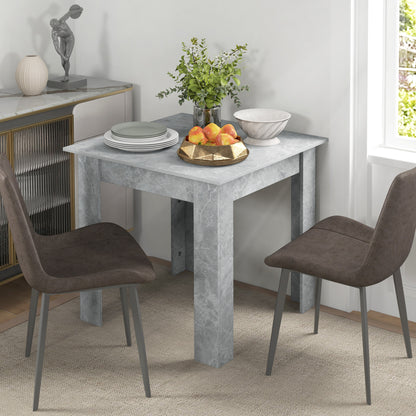 HOMCOM Square Dining Table, Modern Small Dining Table with Faux Cement Effect, Space Saving, Cement Grey