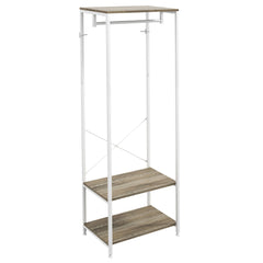 HOMCOM Hallway Coat Rack and Shoe Bench Tree - Grey