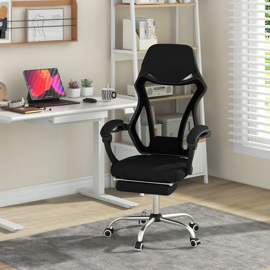 Ergonomic Mesh Office Chair with Footrest-Black