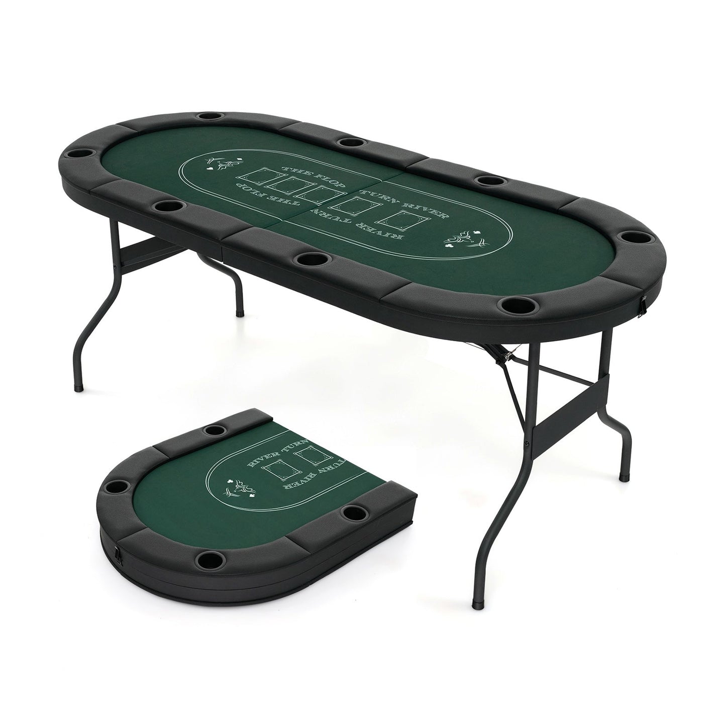 1.8m Foldable Poker Table for Blackjack Texas Hold’em Casino Leisure Game-Green