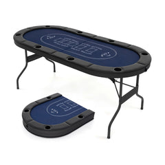 1.8m Foldable Poker Table for Blackjack Texas Hold’em Casino Leisure Game-Black