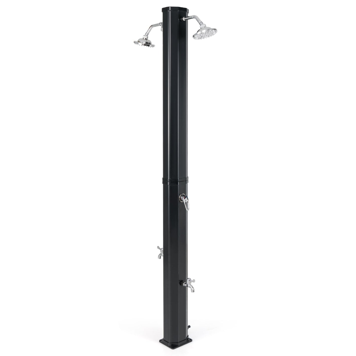 9.3 Gallon Solar Heated Outdoor Shower with Dual Shower Heads-Black