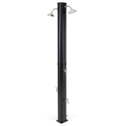 9.3 Gallon Solar Heated Outdoor Shower with Dual Shower Heads-Black