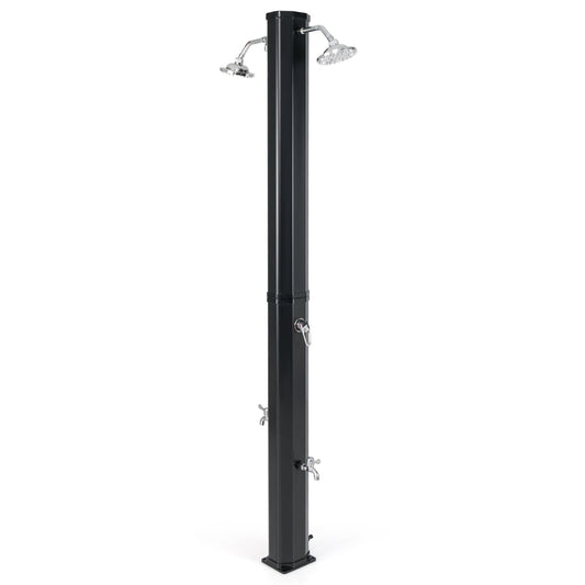 9.3 Gallon Solar Heated Outdoor Shower with Dual Shower Heads-Black