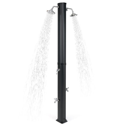 9.3 Gallon Solar Heated Outdoor Shower with Dual Shower Heads-Black