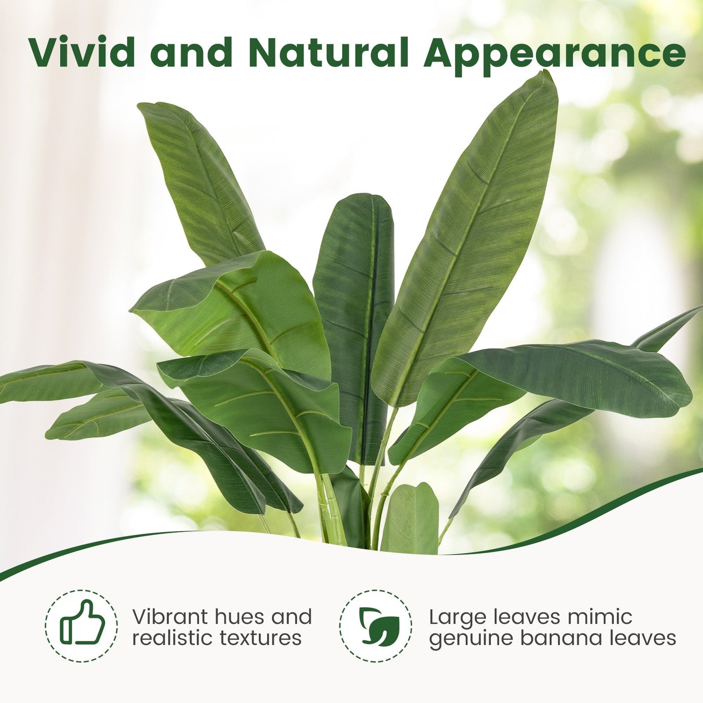 5.3 Feet Tall Bird of Paradise Artificial Plant Faux Banana Leaf Tree