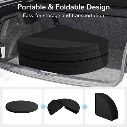 Pole Dance Crash Mat Round Portable Yoga Mat with EPE Foam-Black