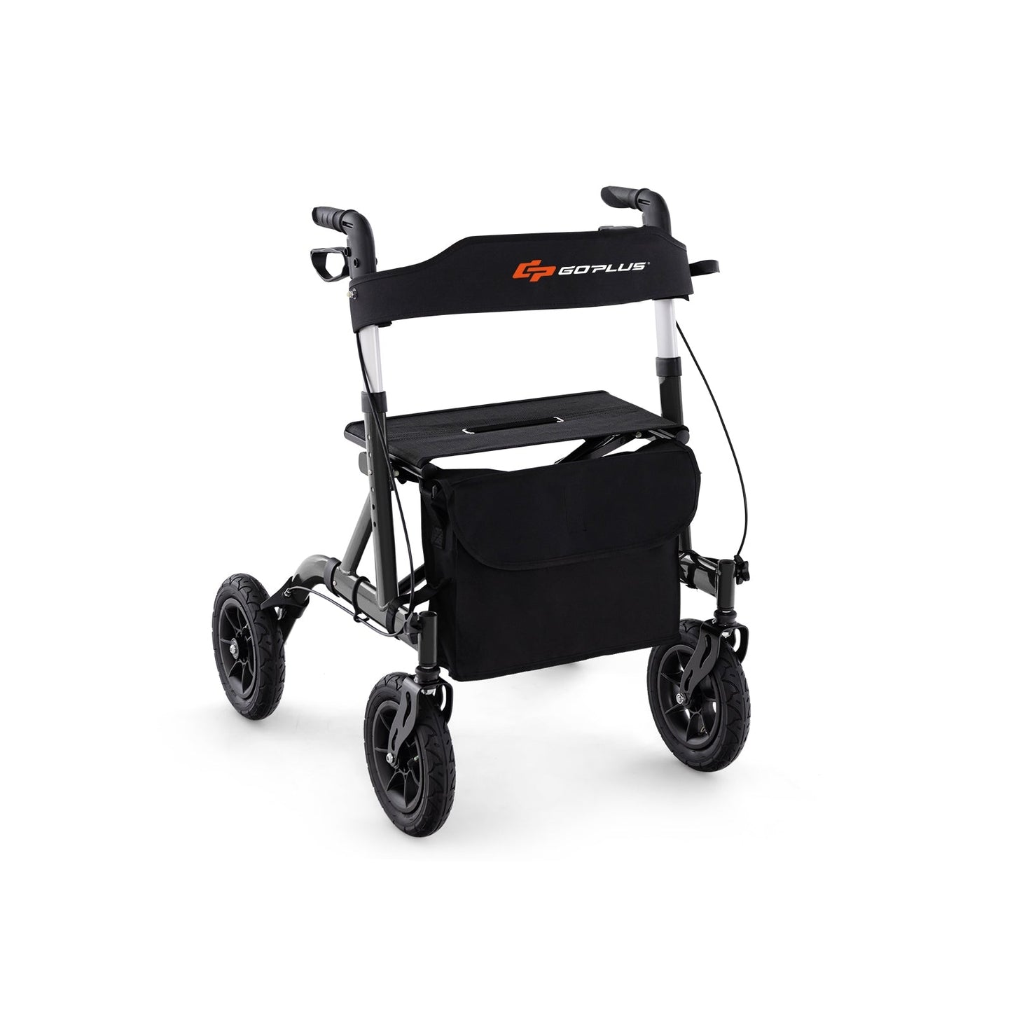 Foldable Rolling Walker with Seat-Black