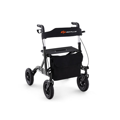 Foldable Rolling Walker with Seat-Black
