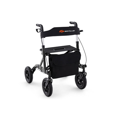 Foldable Rolling Walker with Seat-Black