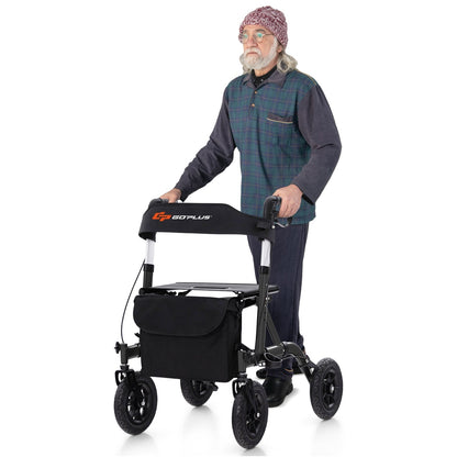 Foldable Rolling Walker with Seat-Black