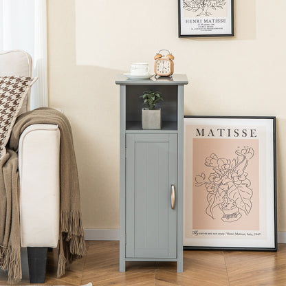 Bathroom Storage Organizer with 2-Tier Cabinet-Gray