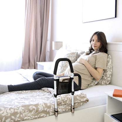 Safety Bed Assist Rail with Dual Handrail for Elderly Adults