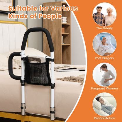 Safety Bed Assist Rail with Dual Handrail for Elderly Adults
