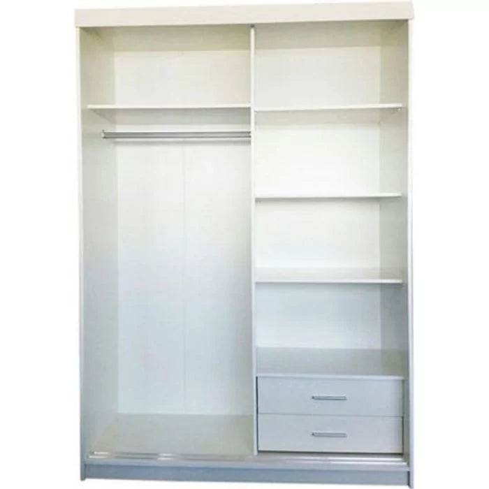 Quine Mirrored Sliding Door Wardrobe in 2 Sizes - White