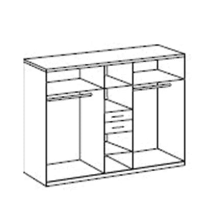 DAKAR 5 Door Wardrobe White and Oak 225cm