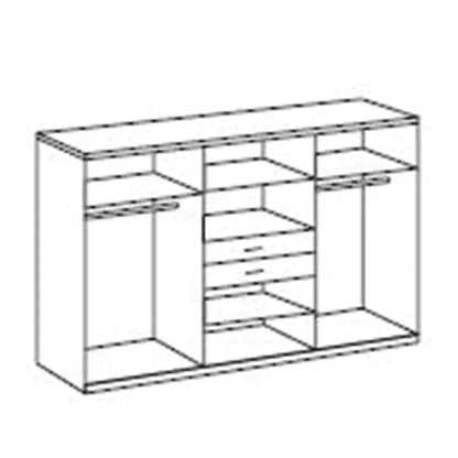 DAKAR 6 Door Wardrobe White and Oak 270cm