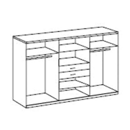 DAKAR 6 Door Wardrobe Oak and Graphite 270cm