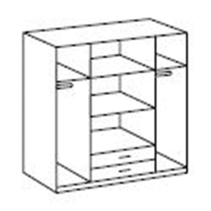 DARWIN 4 Door Wardrobe Grey 180cm