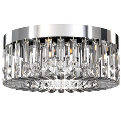 HOMCOM Crystal Chandeliers with 160 Crystal Pendants, 6-Light Ceiling Light for Living Room, Bedroom Dining Room, Silver Tone