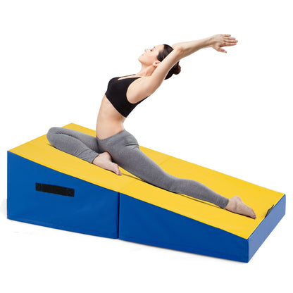 Incline Gymnastics Mat Indoor Outdoor Folding Exercise Yoga Mat-Yellow