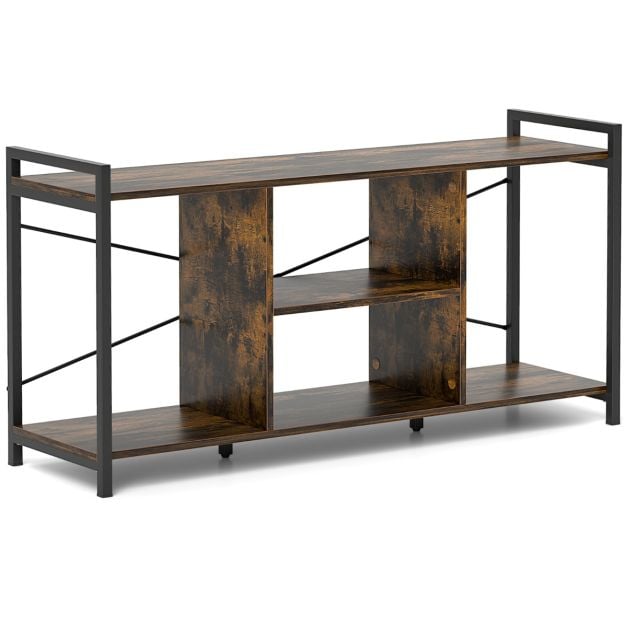 TV Stand for 55 Inch TVs Industrial Entertainment Center-Rustic Brown