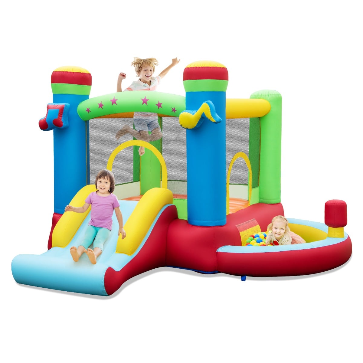 Inflatable Bounce House with Slide and Jumping Area wihtout Blower