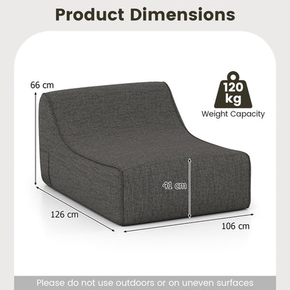 Inflatable Lounge Chair Ergonomic Blow Up Lazy Sofa with Detachable Cover and Anti-Slip Base-Grey