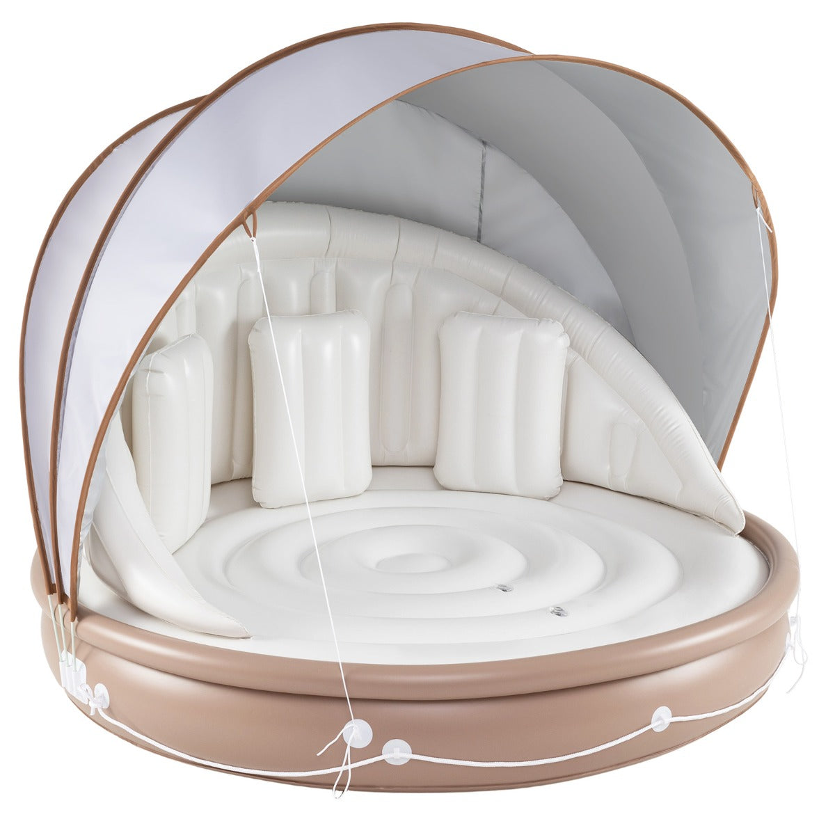 Inflatable Pool Float with Detachable Sunshade Canopy