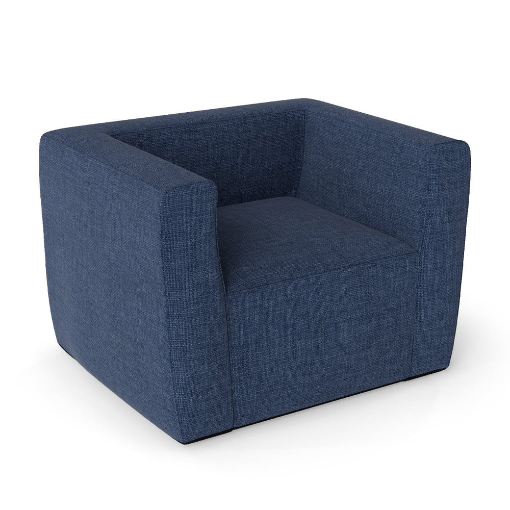 Inflatable Sofa Portable Blow Up Couch with Detachable Cover Single Lounger Air Sofa Chair-Blue