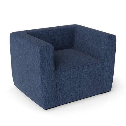 Inflatable Sofa Portable Blow Up Couch with Detachable Cover Single Lounger Air Sofa Chair-Blue