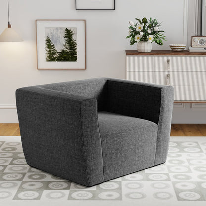 Inflatable Sofa Portable Blow Up Couch with Detachable Cover Single Lounger Air Sofa Chair-Grey