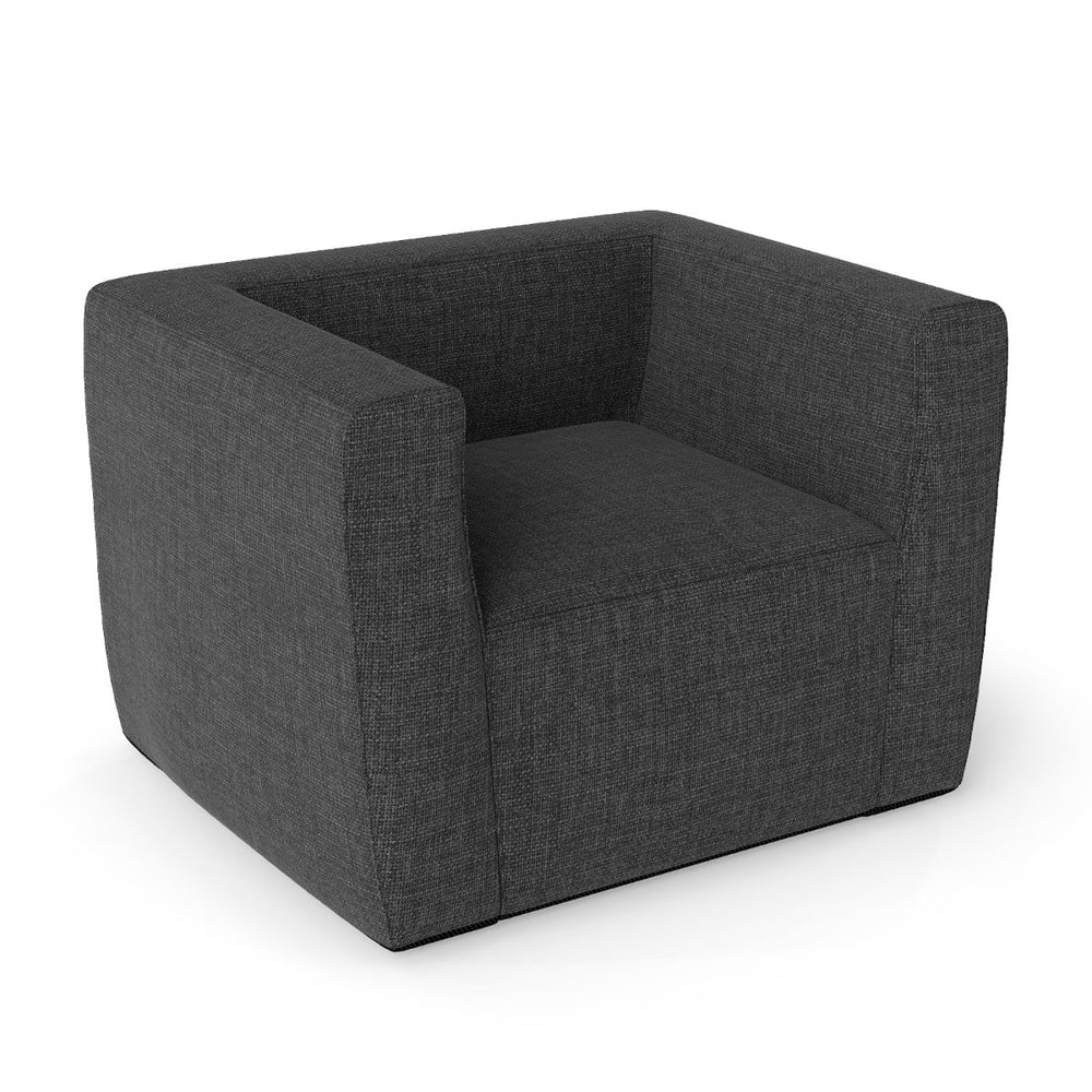 Inflatable Sofa Portable Blow Up Couch with Detachable Cover Single Lounger Air Sofa Chair-Grey