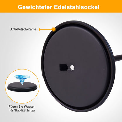 Freestanding Floor Standing Whiteboard, Rotating Aluminum Display Stand with Adjustable Height 83-130cm Black