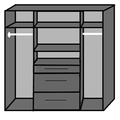 CALLISTO 4 Door Wardrobe White 180cm